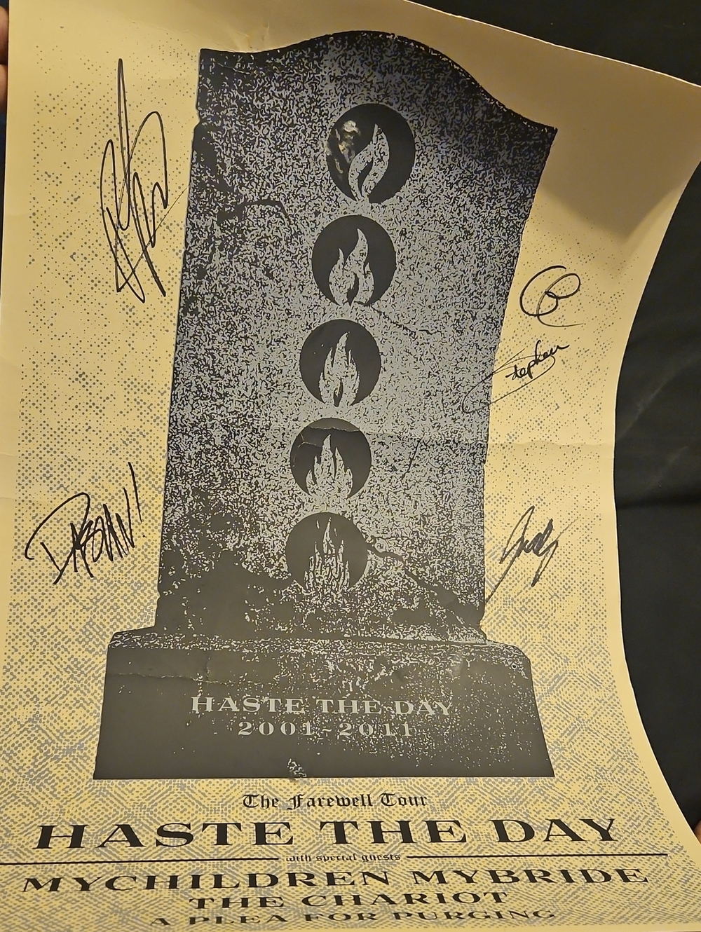 2011 Autographed Haste The Day Tour Poster